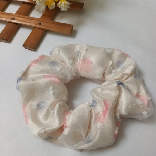 ASRA pastel pink satin organza scrunchie