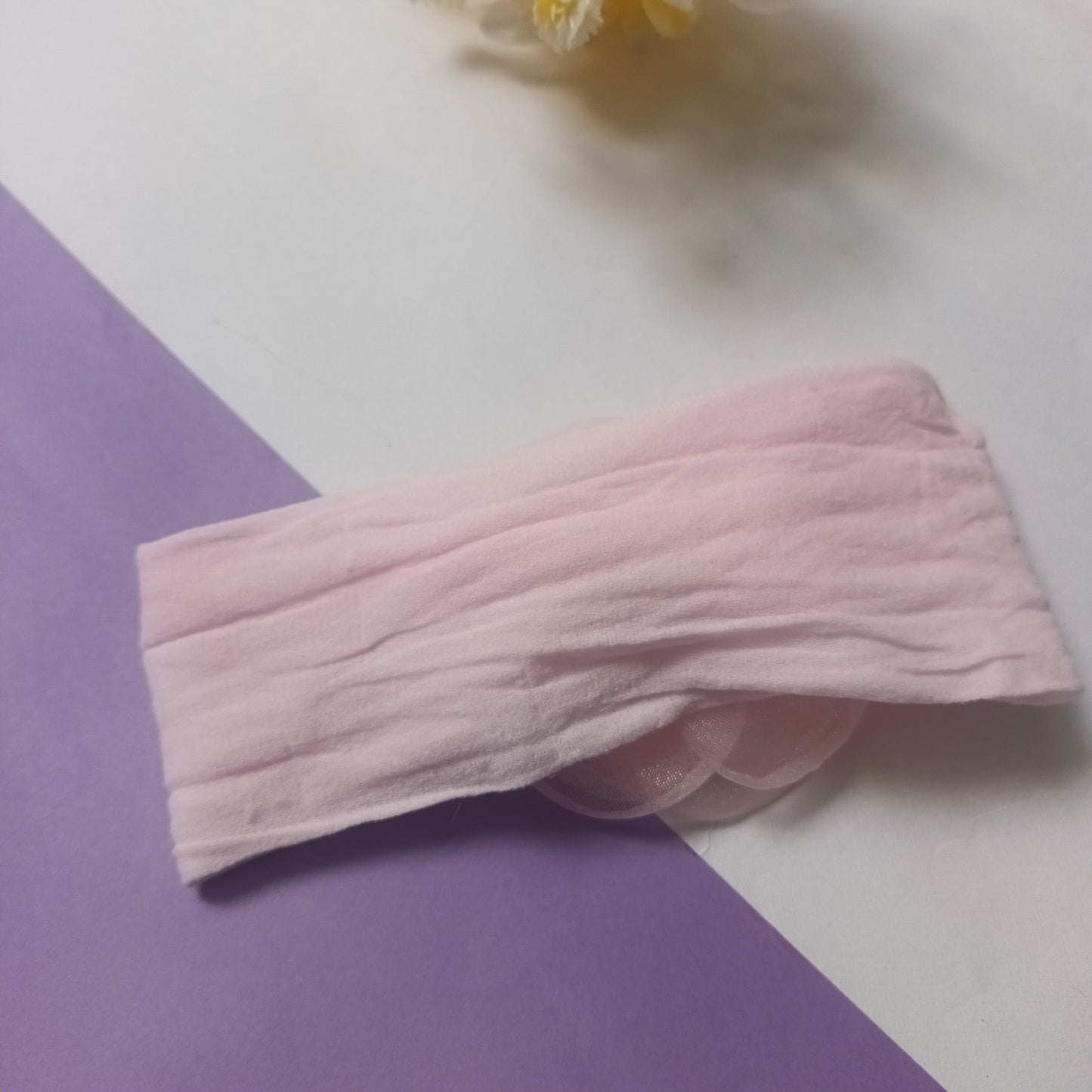 Riba pastel pink organza baby elastic head band