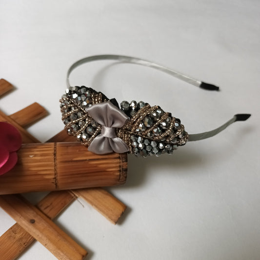 SABIQA silver Leaf crystal head band