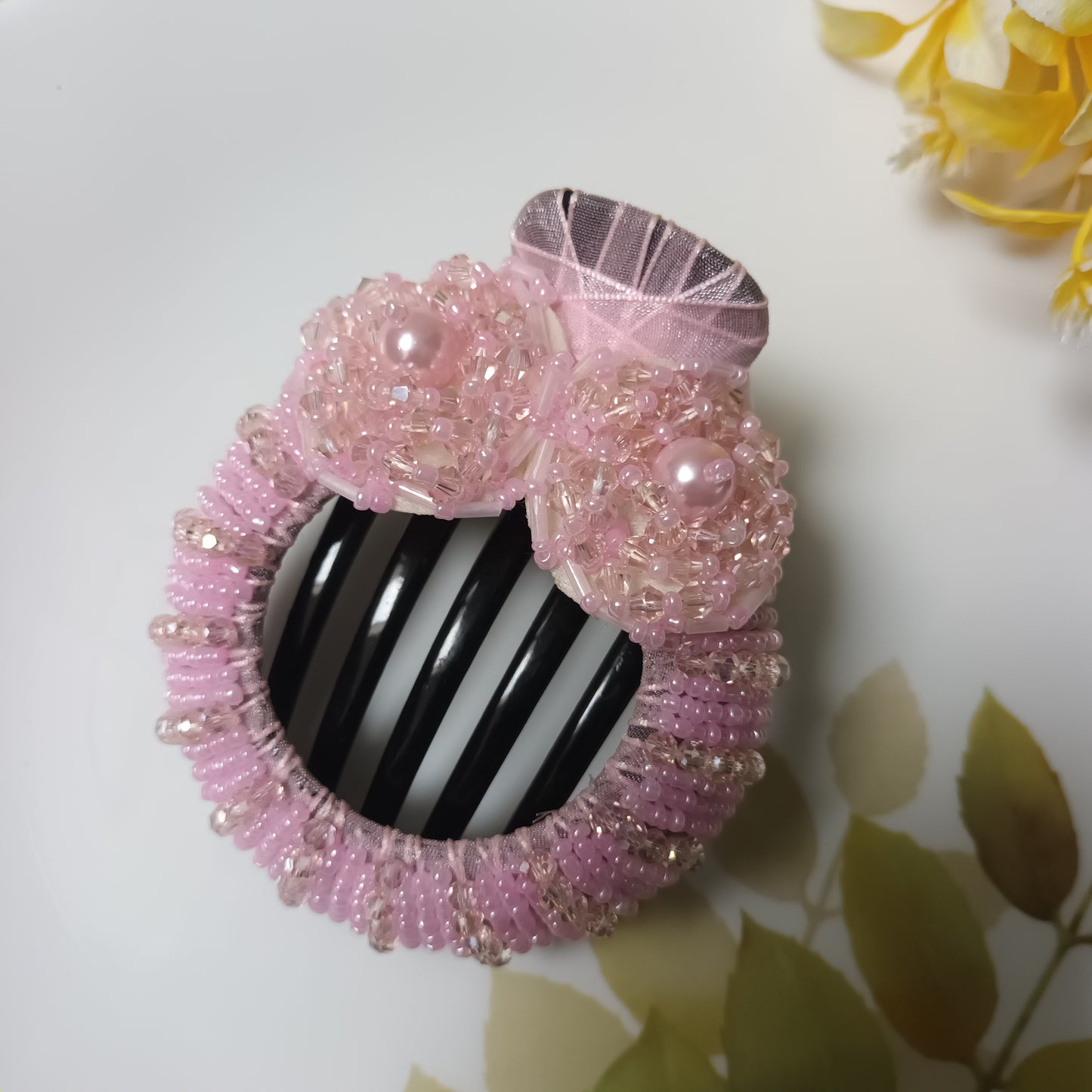 Asra crystal pink punja hair combs