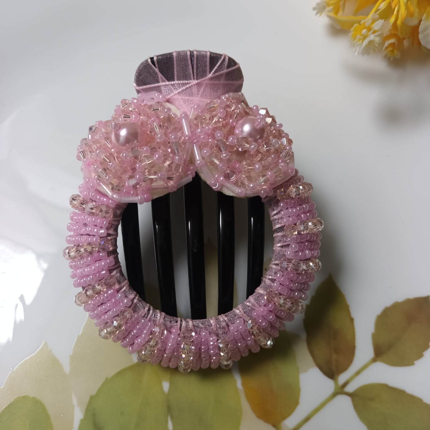 Asra crystal pink punja hair combs