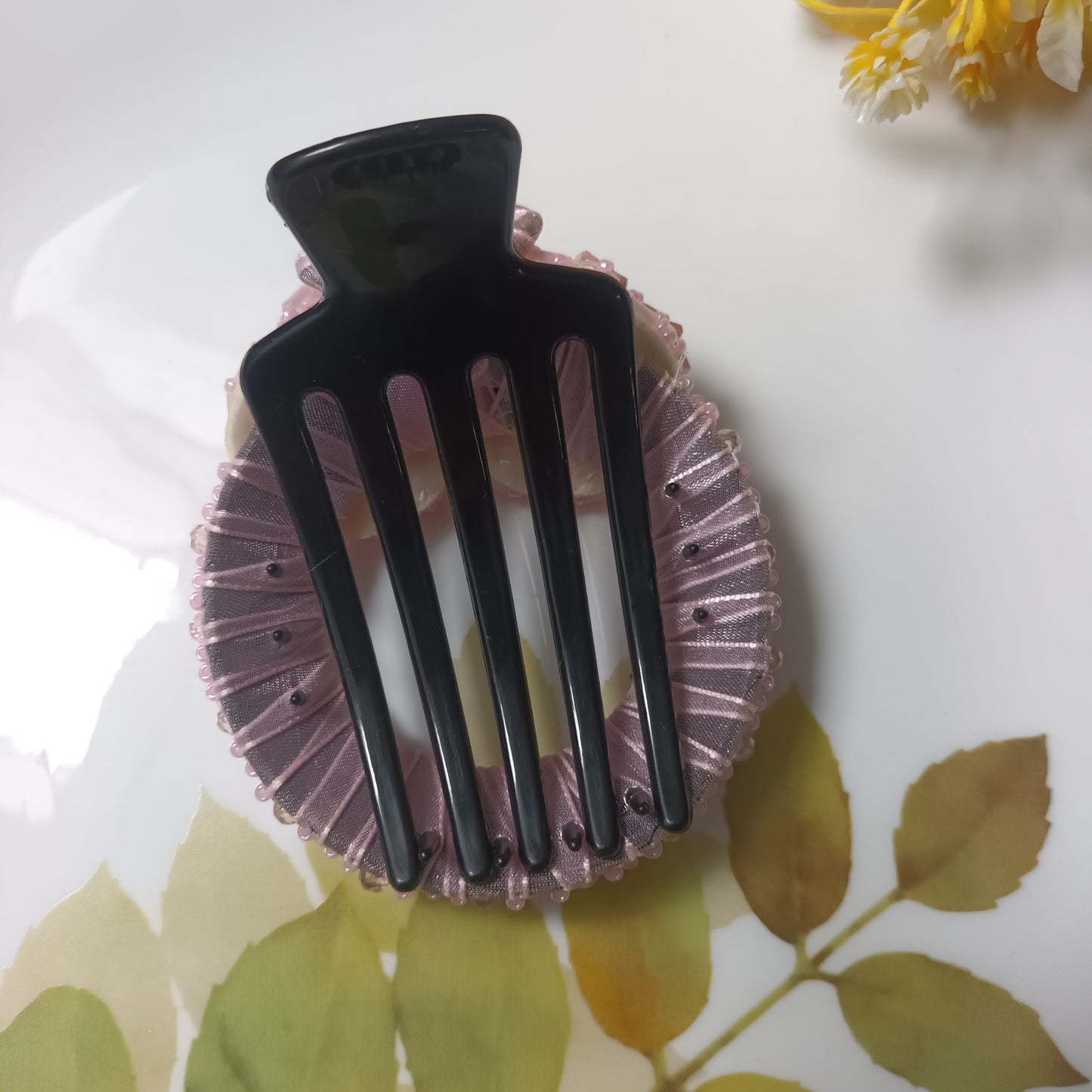 Asra crystal pink punja hair combs