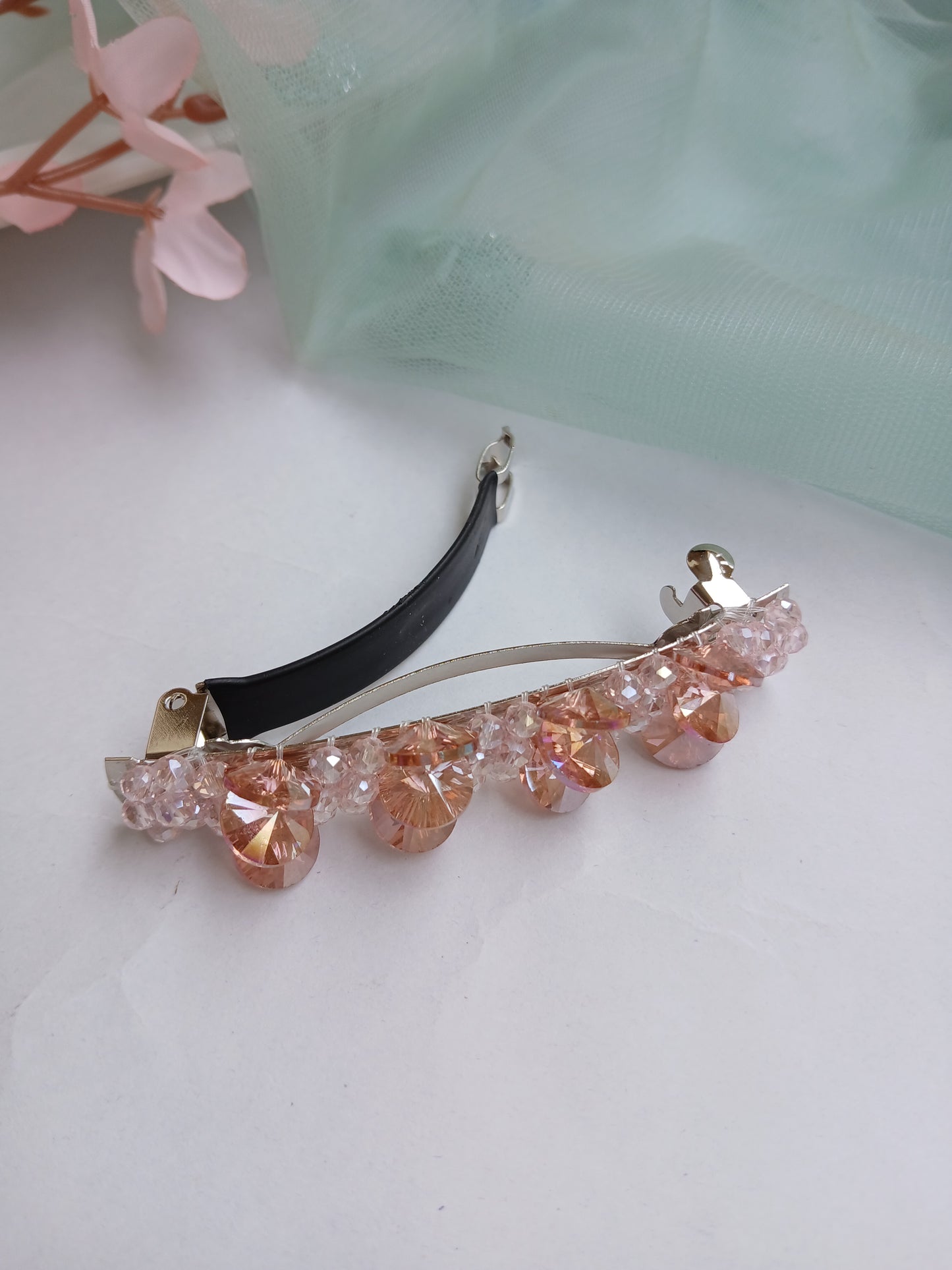 RIDA PINK dazzling crystal back clips