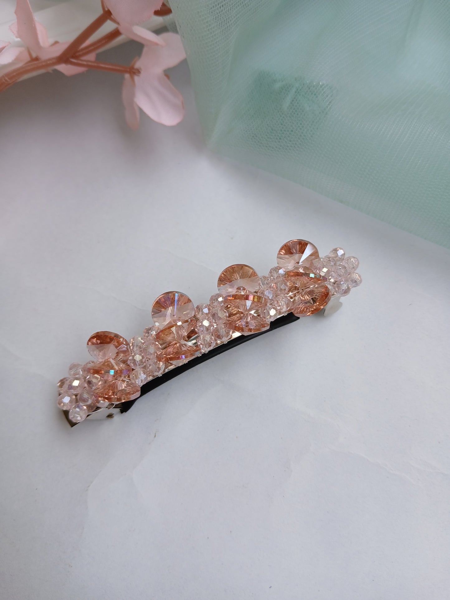 RIDA PINK dazzling crystal back clips