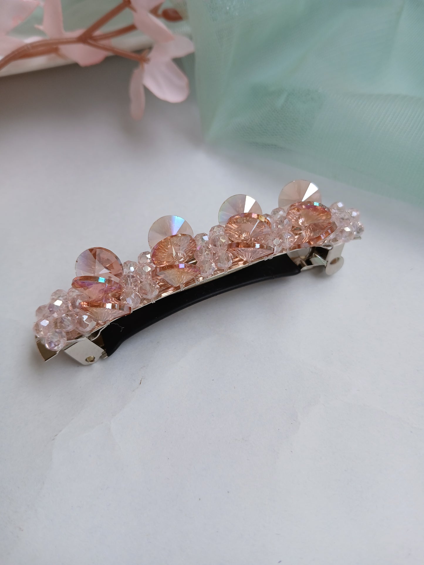 RIDA PINK dazzling crystal back clips