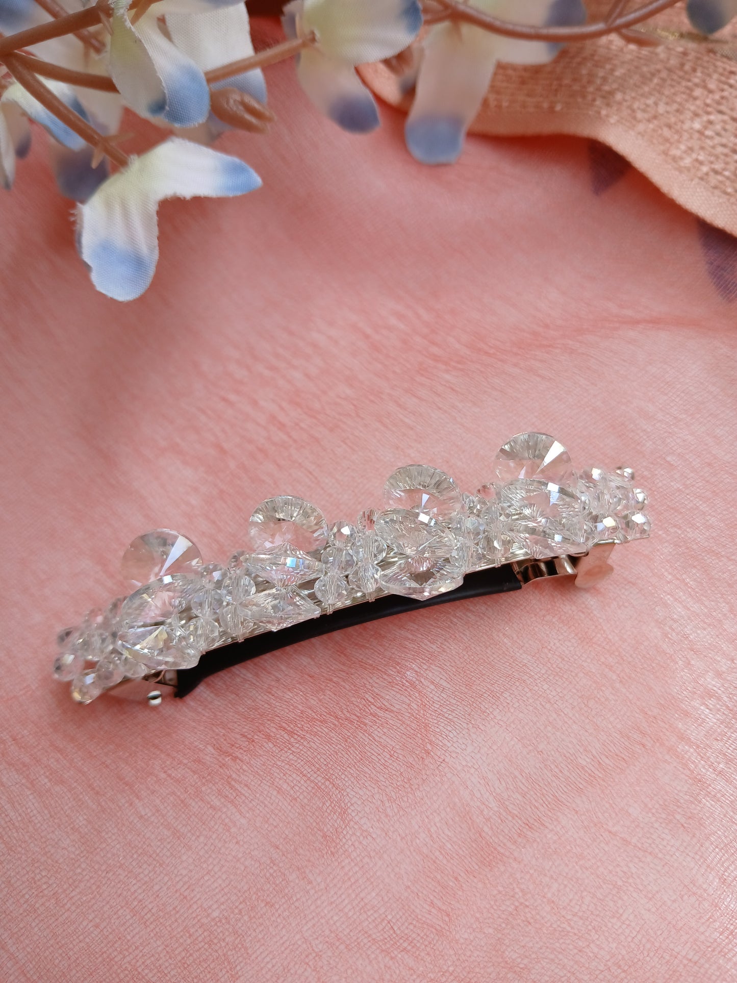 RIDA white dazzling crystal back clips