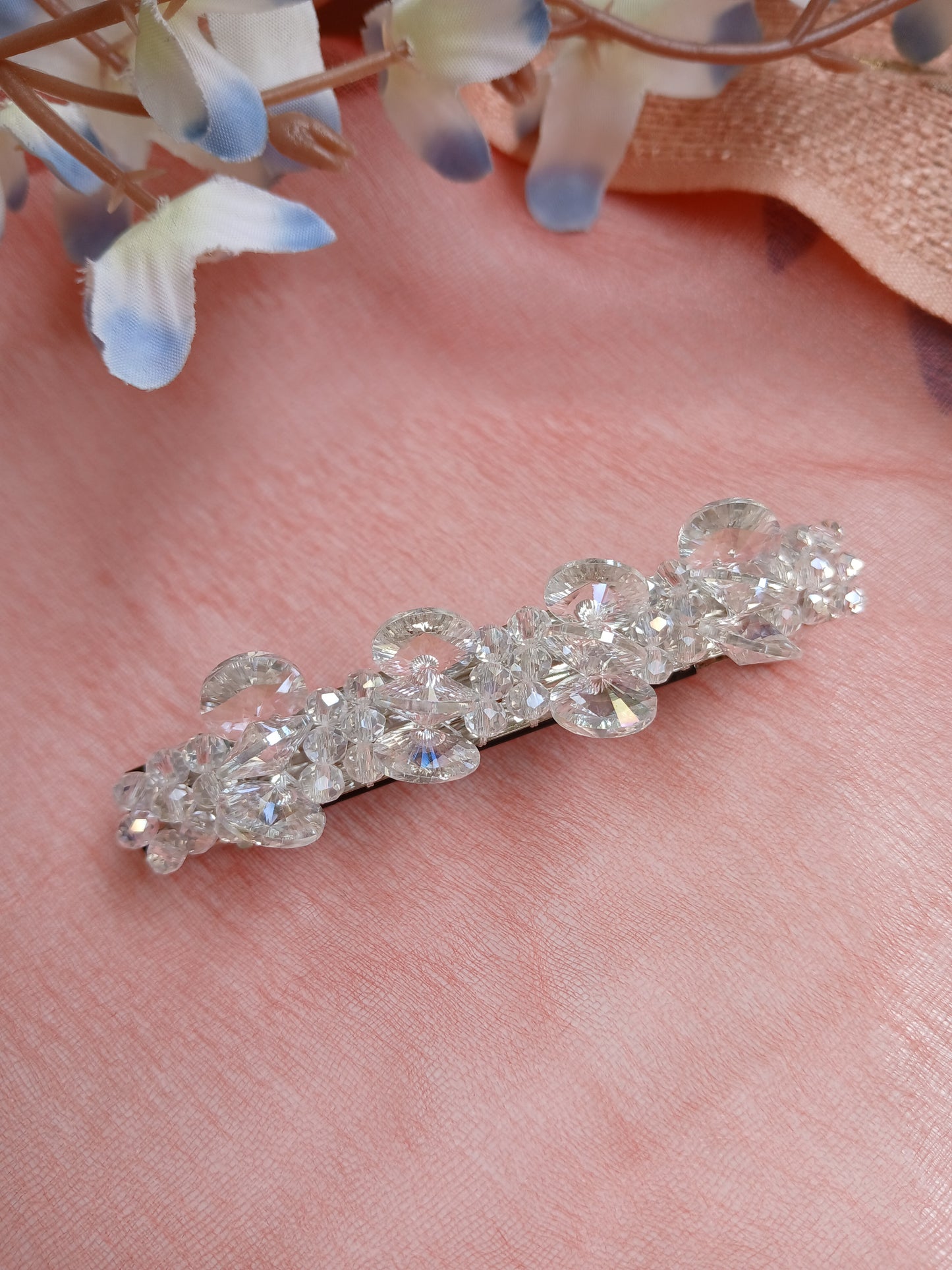 RIDA white dazzling crystal back clips