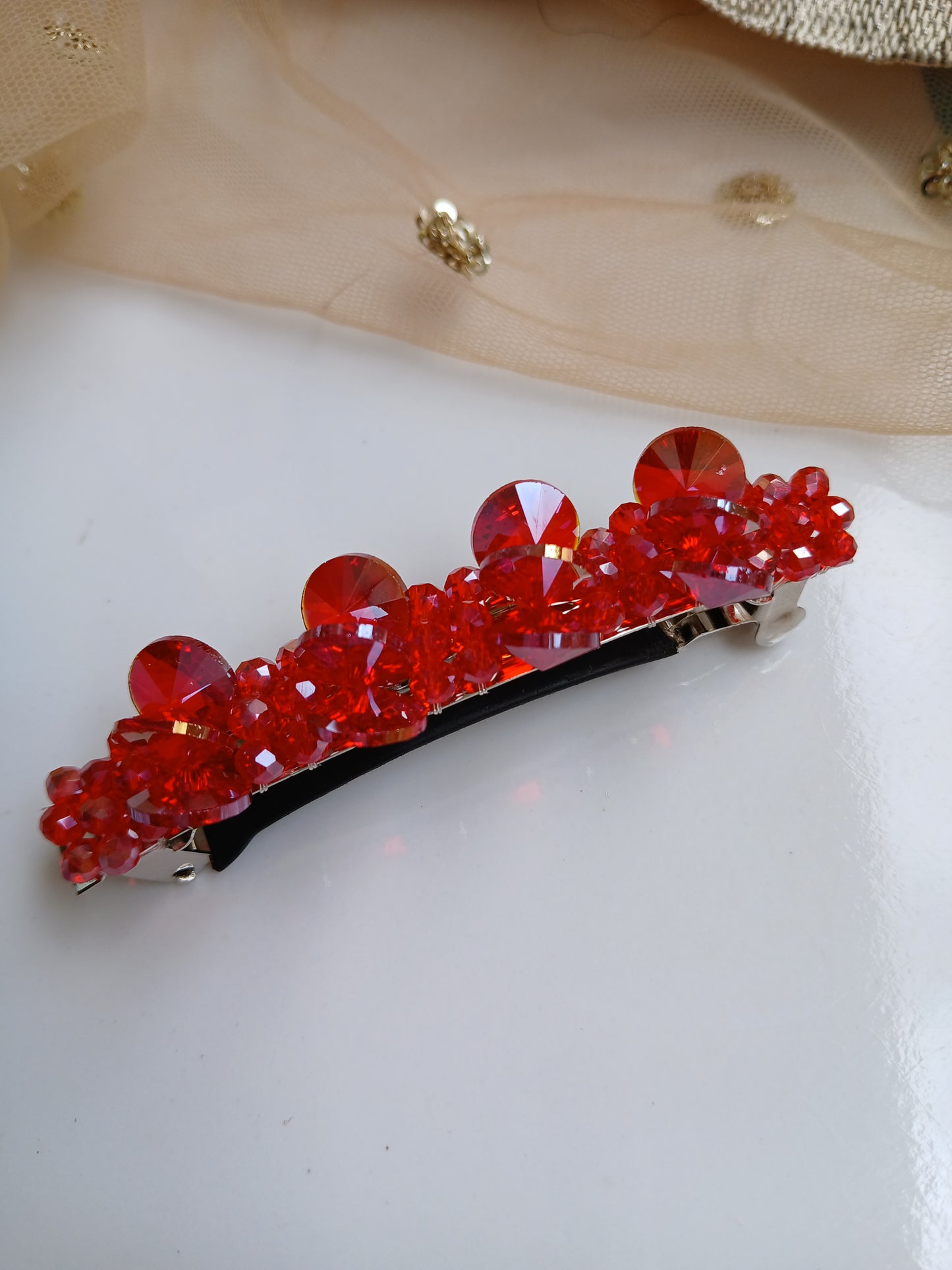 RIDA Red dazzling crystal back clips