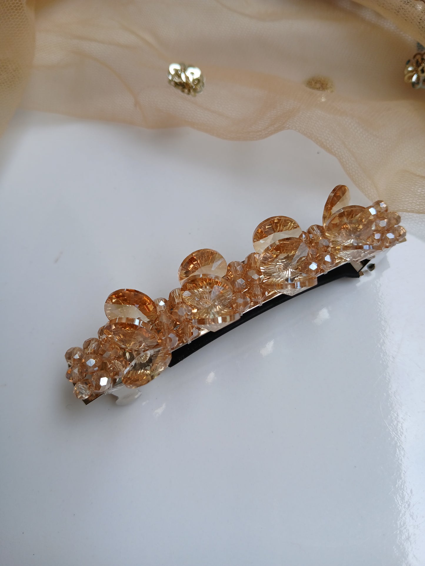 RIDA golden dazzling crystal back clips