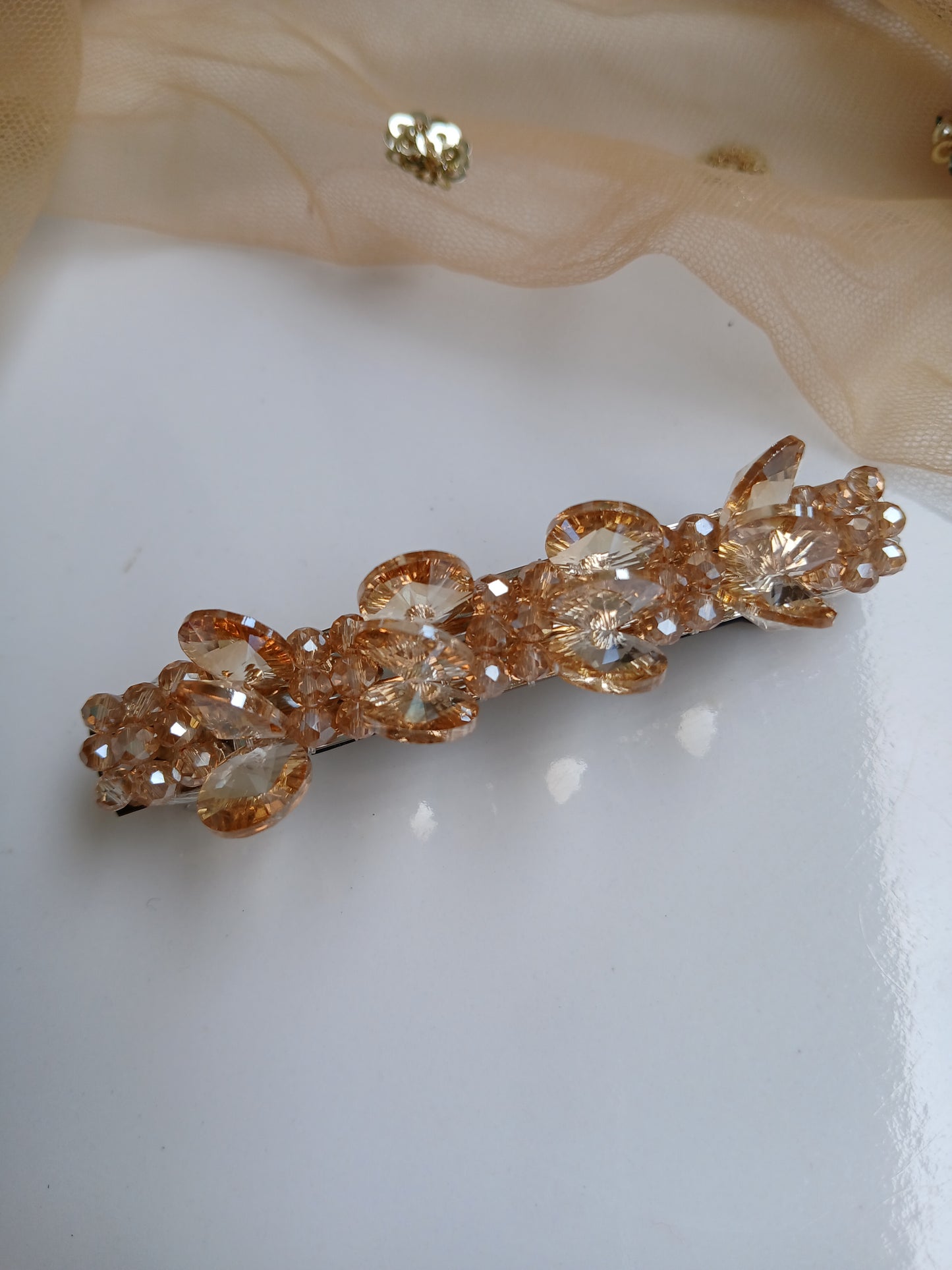 RIDA golden dazzling crystal back clips