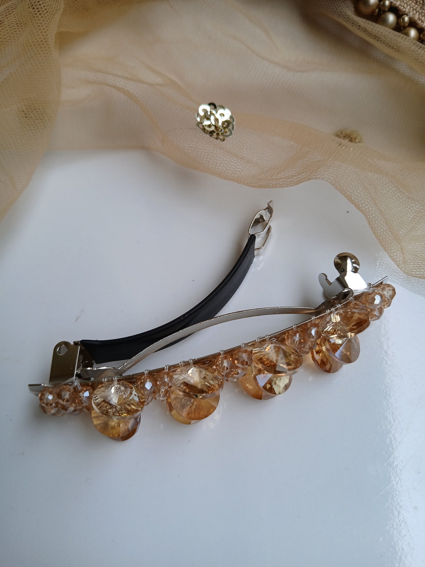 RIDA golden dazzling crystal back clips