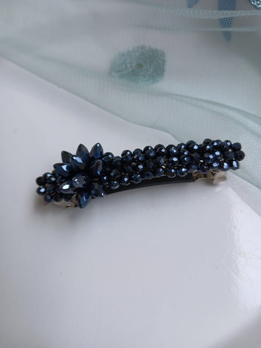 RIYA Midnight blue Sparkling crystal back clips