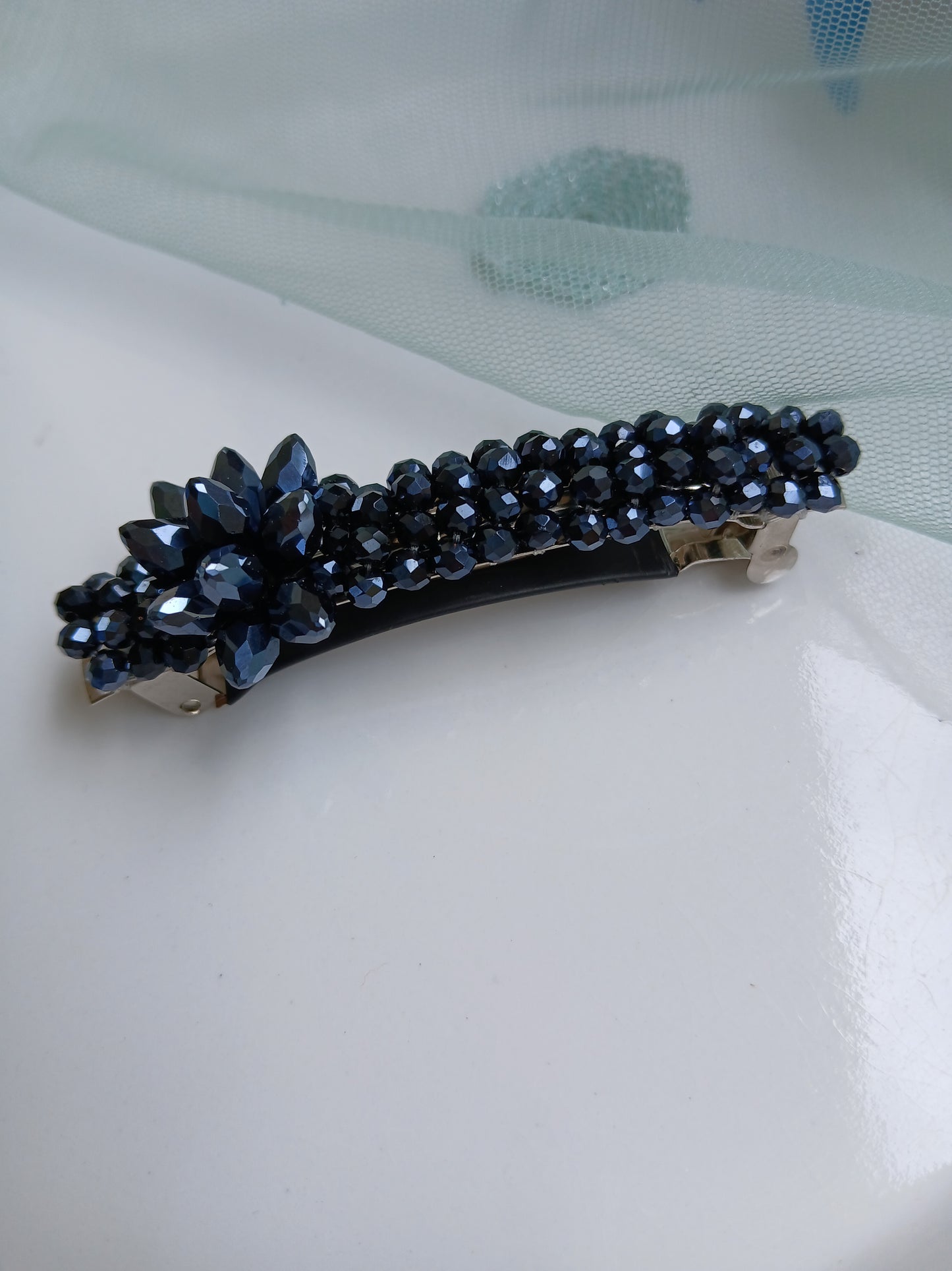 RIYA Midnight blue Sparkling crystal back clips