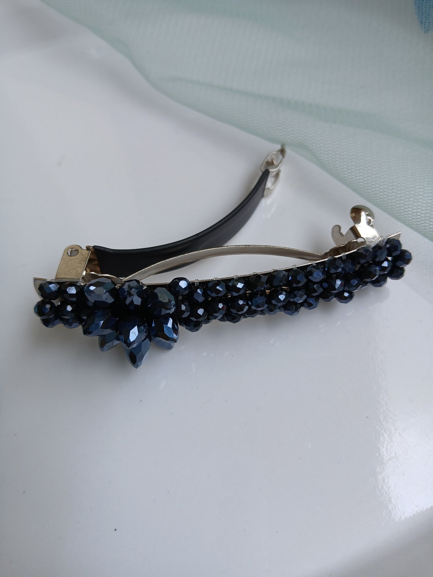 RIYA Midnight blue Sparkling crystal back clips