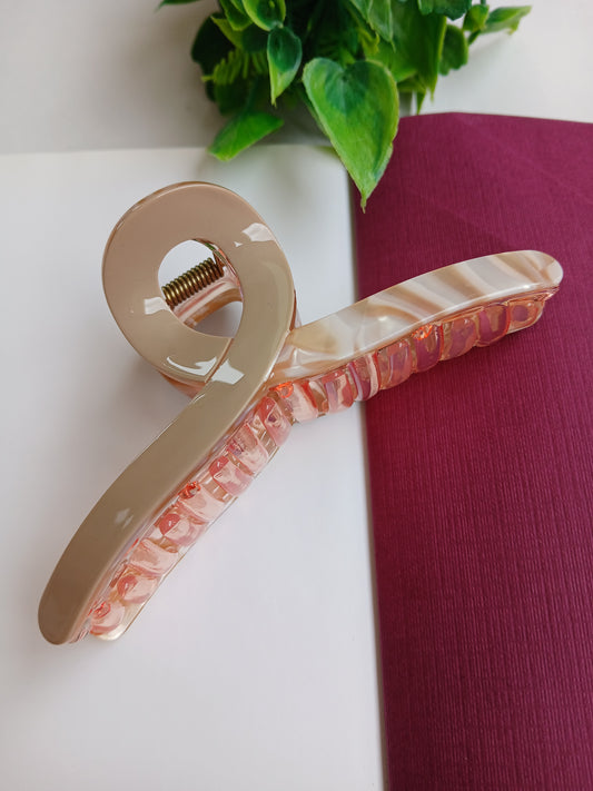 HALA Peach Dual Tone Infinity Acrylic Claw clip