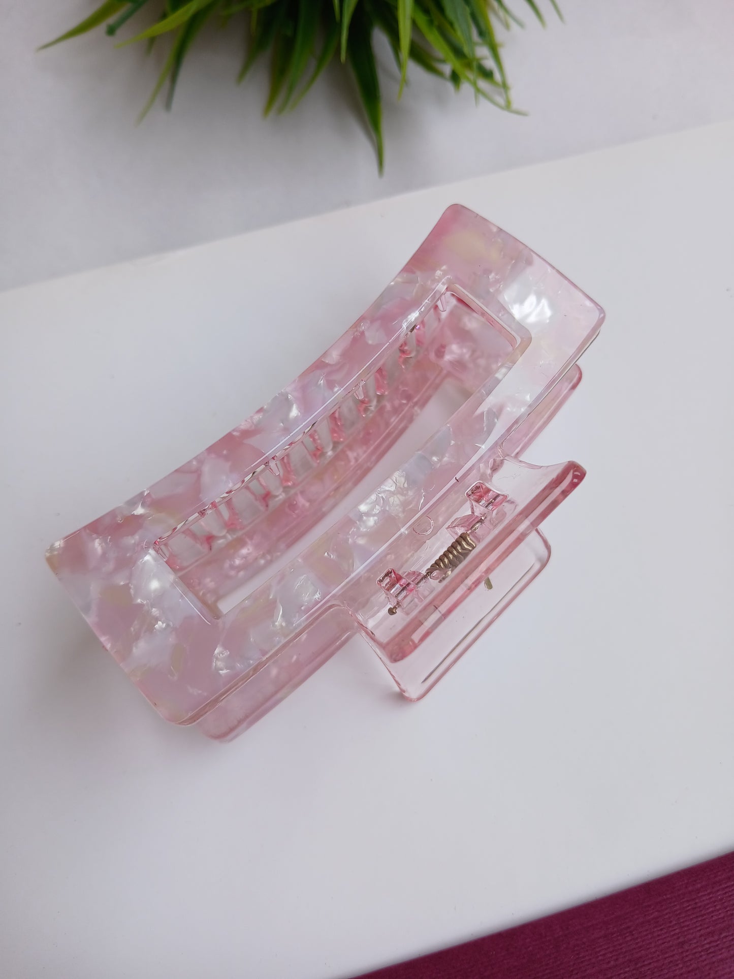 JABEEN PINK Rectangular Acrylic Claw clip