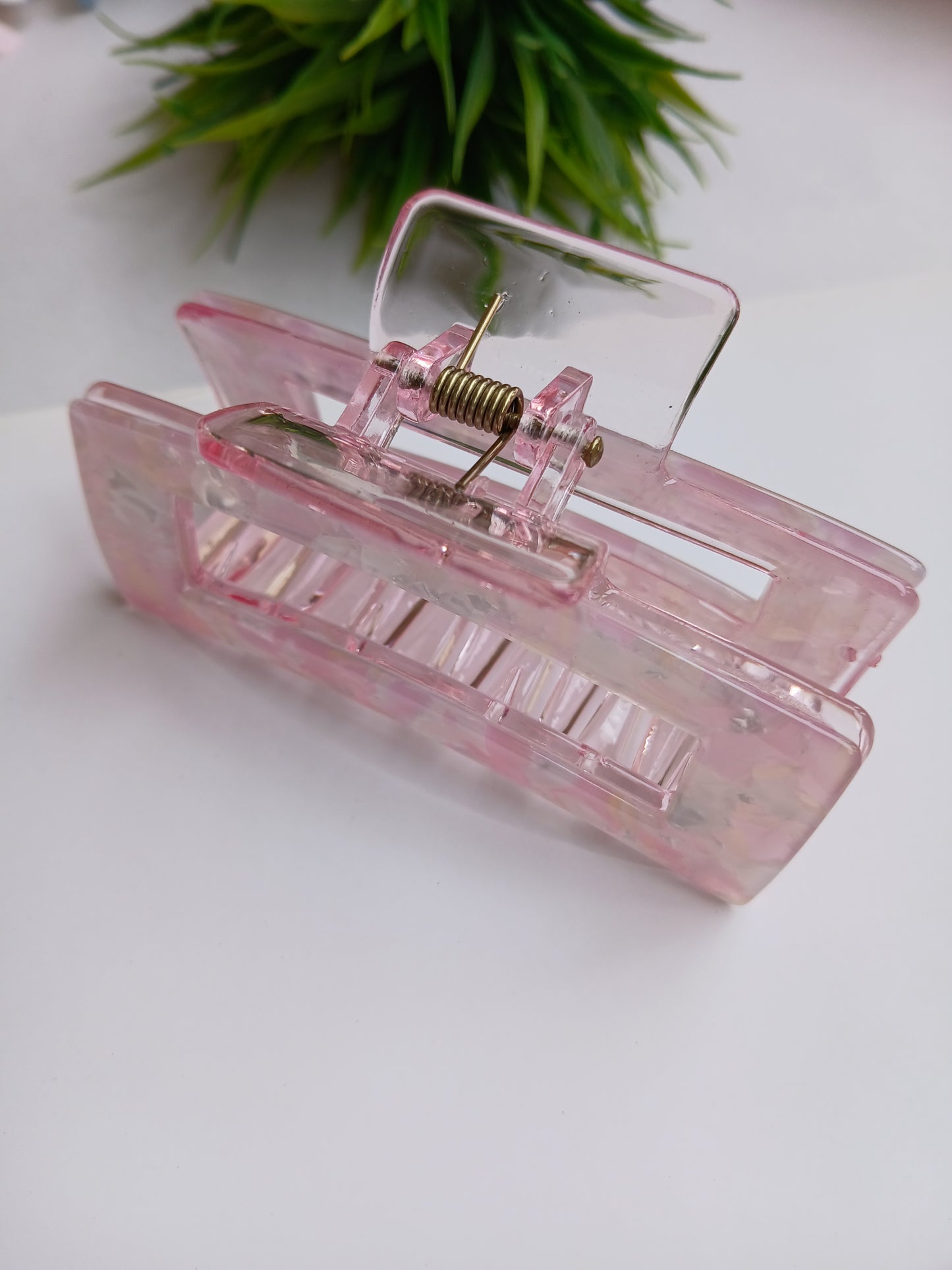 JABEEN PINK Rectangular Acrylic Claw clip