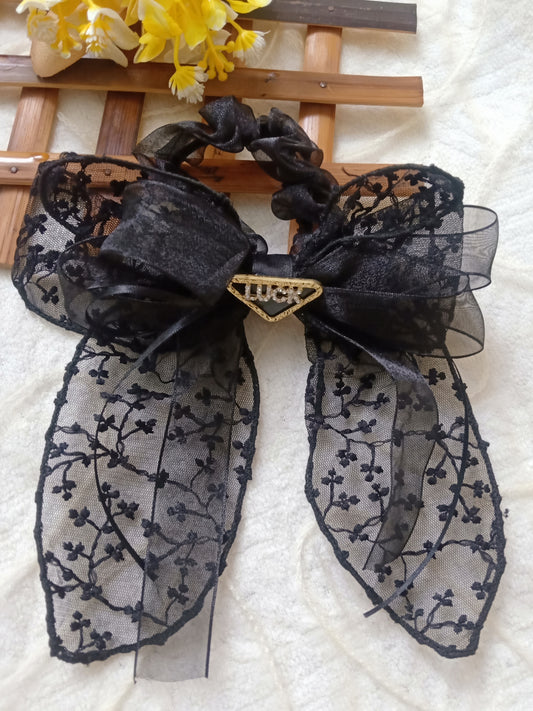 BELLE black organza bow Rb