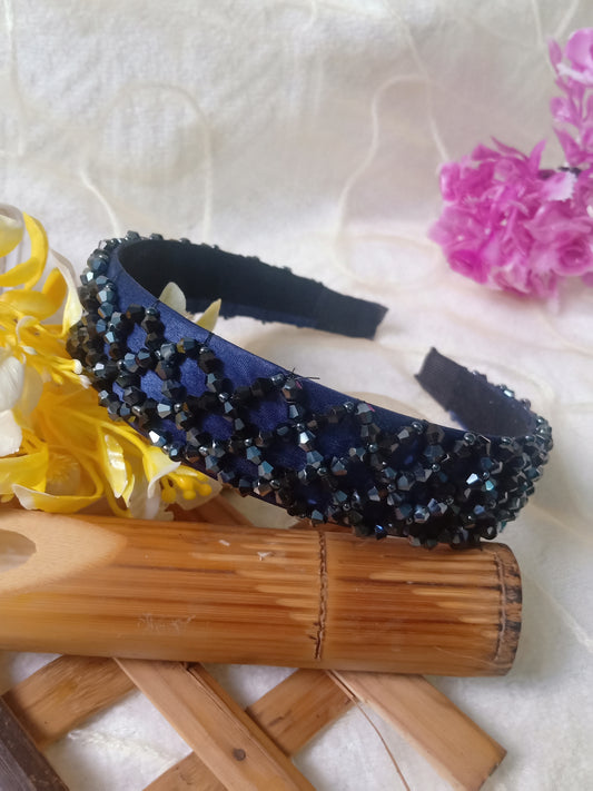 Mehwish midnight blue crystal head band