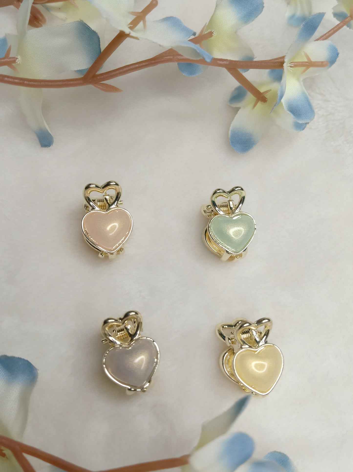 MUAAZ Mini Heart Metal Claw Clips