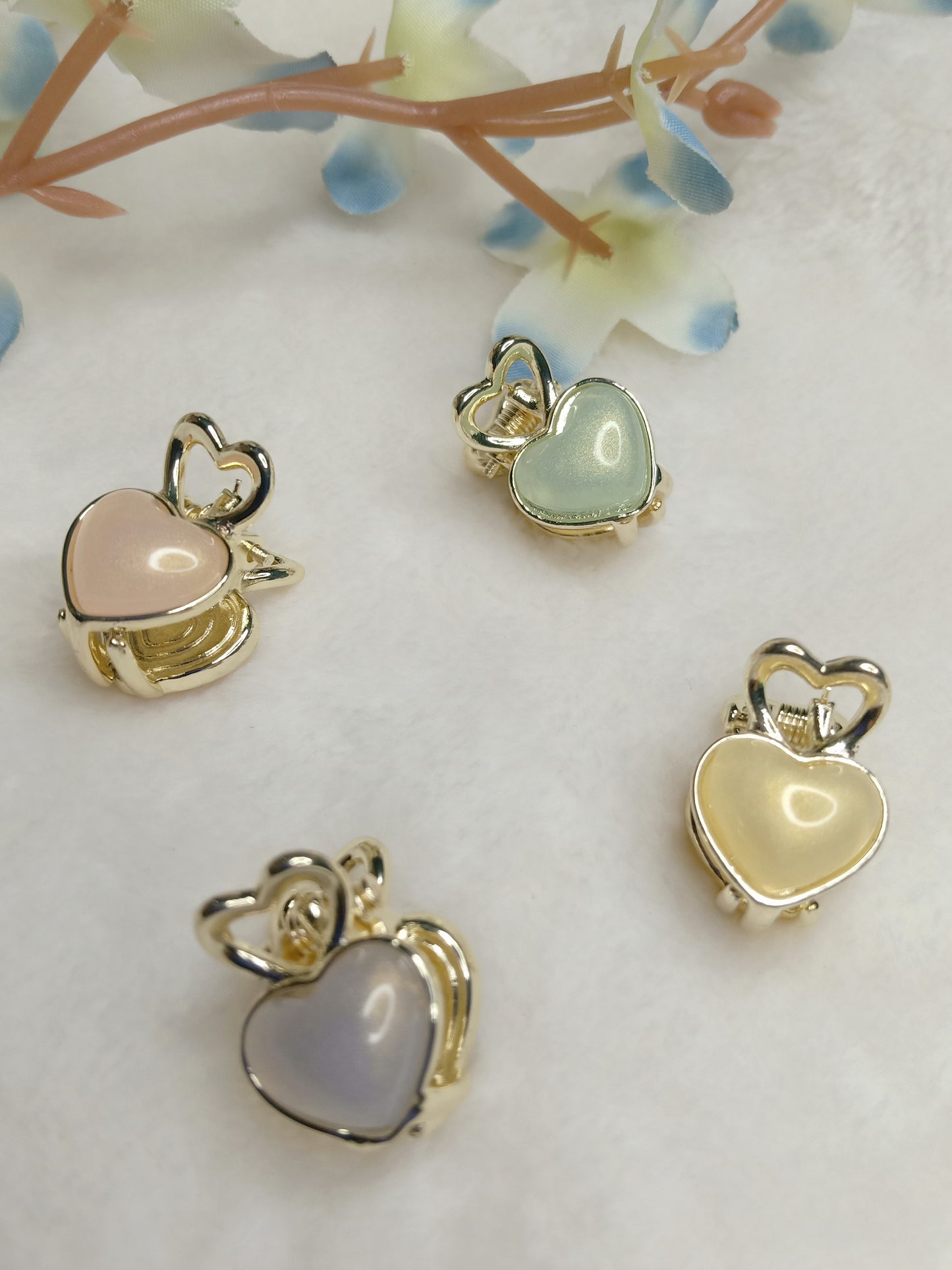 MUAAZ Mini Heart Metal Claw Clips