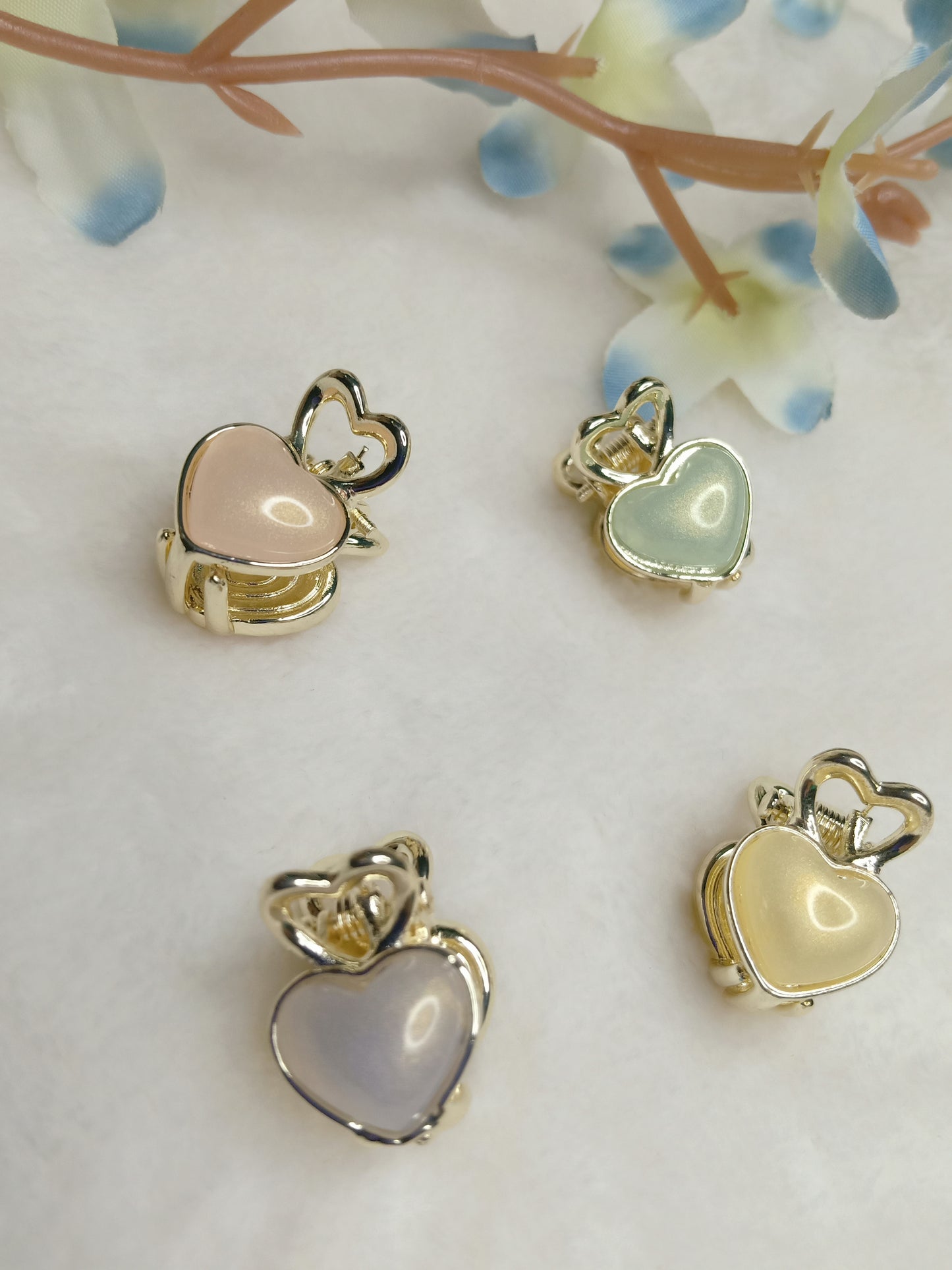 MUAAZ Mini Heart Metal Claw Clips