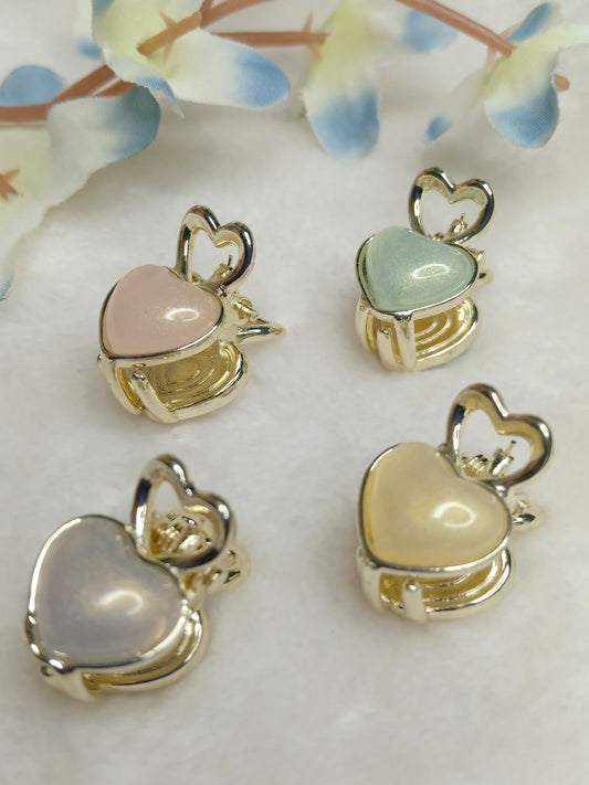 MUAAZ Mini Heart Metal Claw Clips