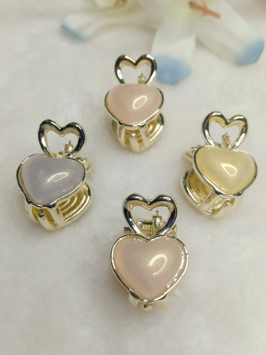 MUAAZ Mini Heart Metal Claw Clips