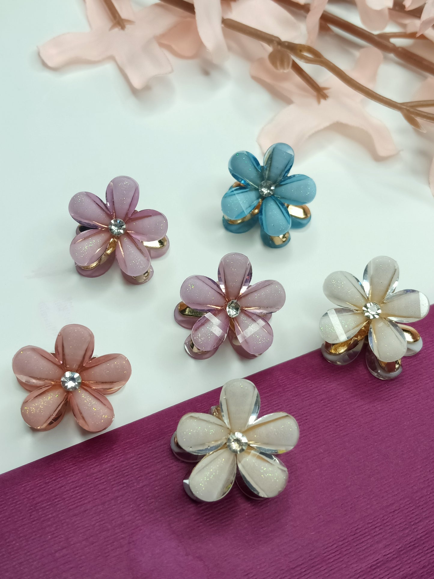 SOHA Mini Flower Metal Claw Clips