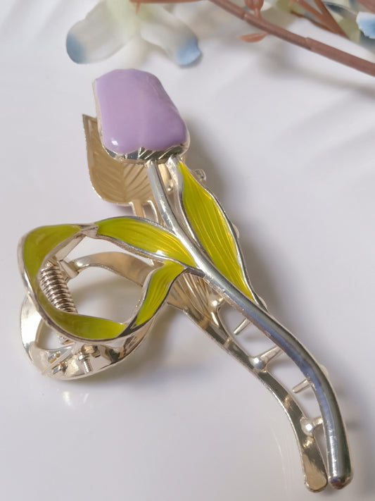 TULIP lavender Metal Claw CliP